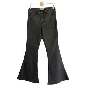 Sandrine Rose Free People Charbon Washed Black Super Flare Jeans Size 30